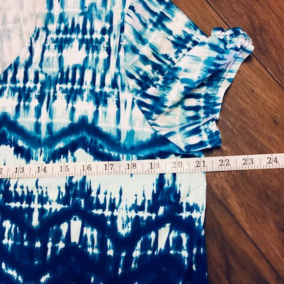 Zenergy by Chico's Zig-Zag Perry Print Dress in Blue Multi Size2/Large - Picture 4 of 10